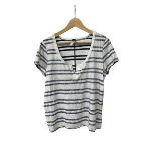We The Free People Blue White Stripe T Shirt Top M
